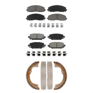 Front Rear Ceramic Brake Pads And Parking Shoes Kit For Jeep Wrangler KCN-100759