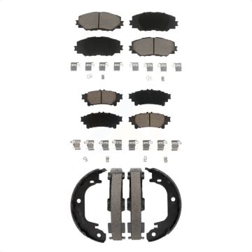 Front Rear Ceramic Brake Pads And Parking Shoes Kit For 2012-2018 Toyota Prius V KCN-100761