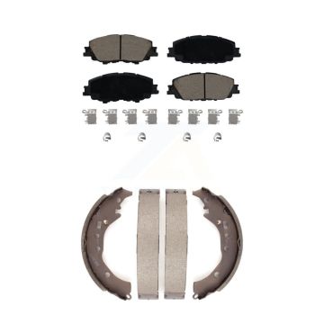 Front Rear Ceramic Brake Pads And Drum Shoes Kit For 2019 Toyota Corolla 2.0L KCN-100767
