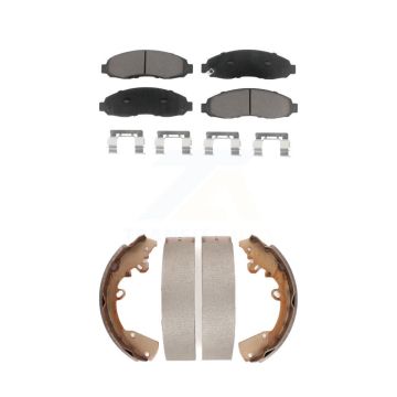 Front Rear Ceramic Brake Pads And Drum Shoes Kit For 2004 Dodge Dakota 3.7L KCN-100774