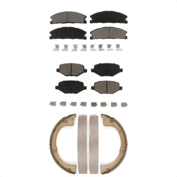 Front Rear Ceramic Brake Pads And Parking Shoes Kit For Lincoln MKT KCN-100781