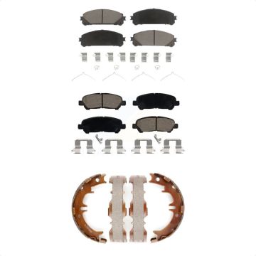Front Rear Ceramic Brake Pads And Parking Shoes Kit For 2008-2013 Toyota Highlander KCN-100783