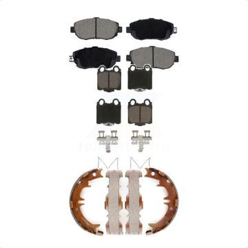 Front Rear Ceramic Brake Pads & Parking Shoes Kit For Lexus SC430 IS300 GS300 GS400 GS430 KCN-100784