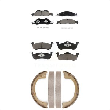 Front Rear Ceramic Brake Pads And Parking Shoes Kit For Ford Expedition Lincoln Navigator KCN-100791