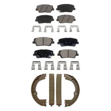 Front Rear Ceramic Brake Pads And Parking Shoe Kit For Hyundai Santa Fe Sport Kia Sorento KCN-100793