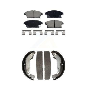 Front Rear Ceramic Brake Pads & Drum Shoe Kit For 2014-2015 Chevrolet Cruze DIESEL engine KCN-100798