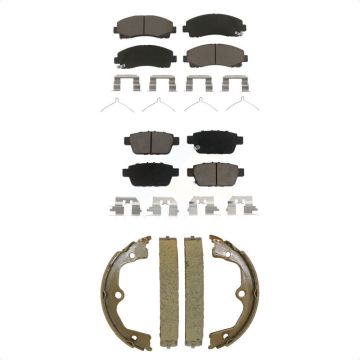 Front Rear Ceramic Brake Pads And Parking Shoes Kit For 2009-2014 Acura TL KCN-100806