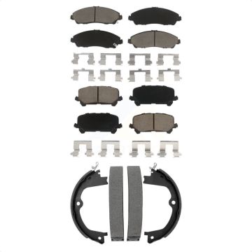 Front Rear Ceramic Brake Pads And Parking Shoes Kit For Honda Pilot Ridgeline Acura MDX KCN-100811