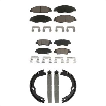 Front Rear Ceramic Brake Pads Parking Shoe Kit For Cadillac CTS Without Heavy Duty Brakes KCN-100818