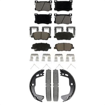Front Rear Ceramic Brake Pads And Parking Shoes Kit For 2018 Genesis G80 3.3L KCN-100832