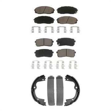 Front Rear Ceramic Brake Pads And Parking Shoes Kit For Kia Sedona KCN-100835