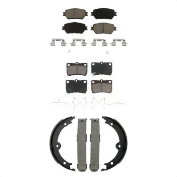 Front Rear Ceramic Brake Pads And Parking Shoes Kit For Lexus IS250 GS300 KCN-100836