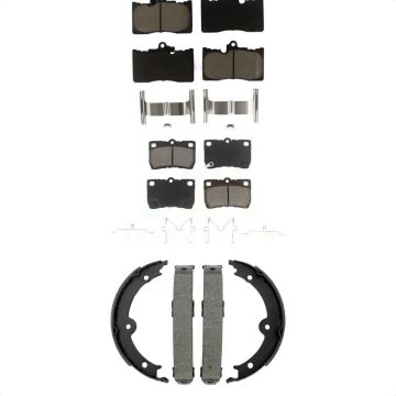 Front Rear Ceramic Brake Pads & Parking Shoe Kit For Lexus IS350 GS350 GS450h GS430 GS460 KCN-100838