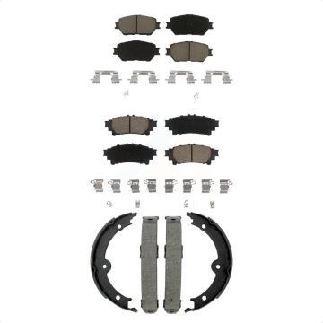 Front Rear Ceramic Brake Pads And Parking Shoes Kit For 2014 Lexus IS250 C F Sport KCN-100840