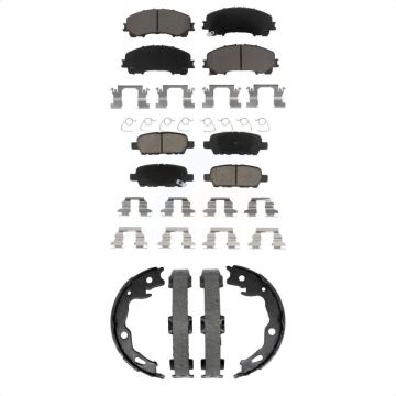 Front Rear Ceramic Brake Pads And Parking Shoes Kit For Nissan Rogue KCN-100845