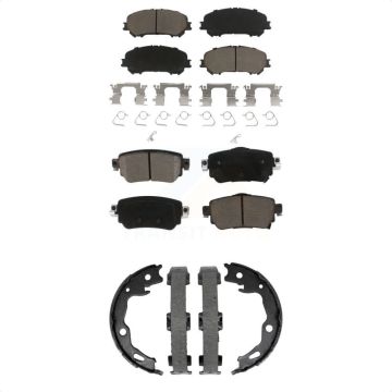 Front Rear Ceramic Brake Pads & Parking Shoe Kit For 2019-2022 Nissan Rogue Sport Qashqai KCN-100847