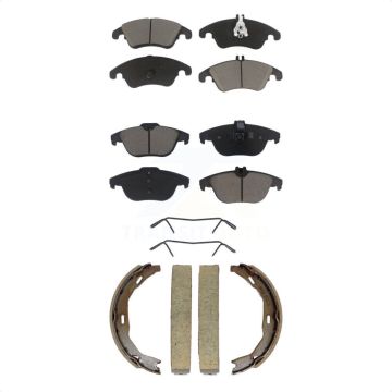 Front Rear Ceramic Brake Pads Parking Shoe Kit For Mercedes-Benz C300 E350 C350 E550 E400 KCN-100851