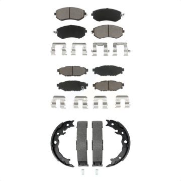 Front Rear Ceramic Brake Pads & Parking Shoe Kit For Subaru Forester Impreza XV Crosstrek KCN-100853