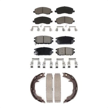 Front Rear Ceramic Brake Pads And Parking Shoes Kit For Mitsubishi Eclipse Galant KCN-100854