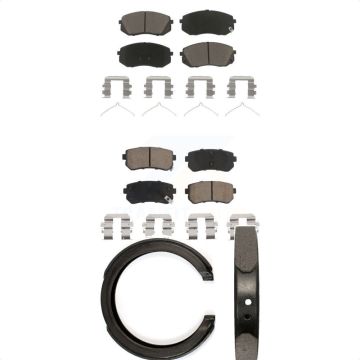 Front Rear Ceramic Brake Pads And Parking Shoes Kit For Kia Optima KCN-100856