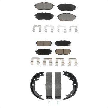 Front Rear Ceramic Brake Pads And Parking Shoes Kit For 2014-2018 Subaru Forester 2.0L KCN-100863
