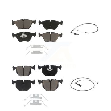 Front Rear Ceramic Disc Brake Pads And Wear Sensors Kit For 2004-2010 BMW X3 KCW-100004