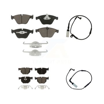 Front Rear Ceramic Disc Brake Pads And Wear Sensor Kit For BMW 530i 528i xDrive 525i 535i KCW-100012