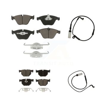 Front Rear Ceramic Brake Pads & Wear Sensor Kit For 09-10 BMW 535i xDrive Wagon with 3.0L KCW-100016