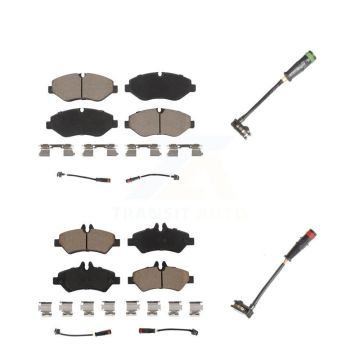 Front Rear Ceramic Brake Pads Extra Wear Sensor Kit For Sprinter 2500 Mercedes-Benz Dodge KCW-100027