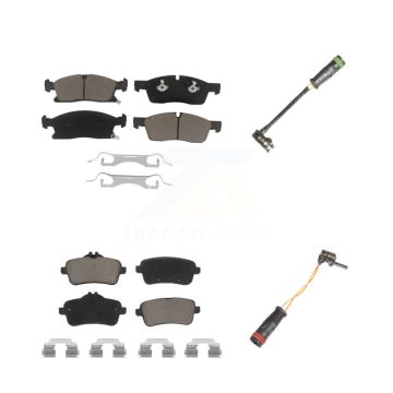 Front Rear Ceramic Brake Pads Wear Sensor Kit For Mercedes-Benz GLE400 GL350 GLS450 GL450 KCW-100029