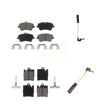 Front Rear Ceramic Brake Pads Wear Sensor Kit For 03 Mercedes-Benz CLK320 Coupe with 3.2L KCW-100039