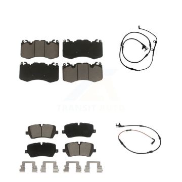 Front Rear Ceramic Disc Brake Pads And Wear Sensors Kit For Land Rover Range Sport KCW-100040