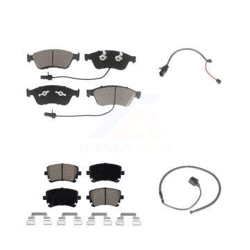 Front Rear Ceramic Disc Brake Pads And Extra Wear Sensors Kit For 2011 Audi S6 5.2L KCW-100055