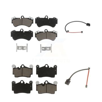 Front Rear Ceramic Disc Brake Pads And Wear Sensors Kit For Porsche Cayenne KCW-100061