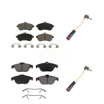 Front Rear Ceramic Disc Brake Pads And Wear Sensors Kit For Mercedes-Benz C300 C250 C230 KCW-100063