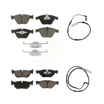 Front Rear Ceramic Disc Brake Pads And Wear Sensors Kit For 2009-2010 BMW 328i 3.0L KCW-100070
