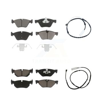 Front Rear Ceramic Disc Brake Pads And Wear Sensors Kit For 2012 BMW X1 xDrive28i KCW-100072