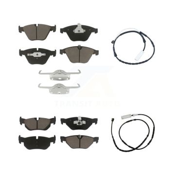 Front Rear Ceramic Disc Brake Pad Wear Sensor Kit For 2013 BMW X1 xDrive28i with AWD 2.0L KCW-100074