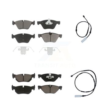 Front Rear Ceramic Disc Brake Pads And Wear Sensors Kit For 2013 BMW 128i 3.0L KCW-100077