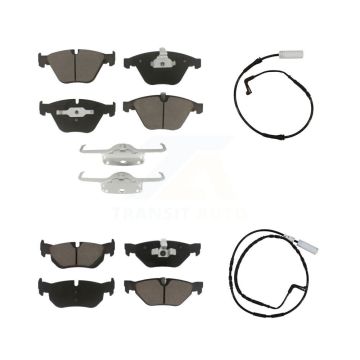 Front Rear Ceramic Disc Brake Pads And Wear Sensors Kit For 2008 BMW 328i 3.0L KCW-100079