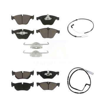 Front Rear Ceramic Disc Brake Pads And Wear Sensor Kit For 2009-2010 BMW 328i xDrive 3.0L KCW-100080
