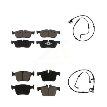 Front Rear Ceramic Disc Brake Pads And Wear Sensors Kit For Jaguar XE XF KCW-100094
