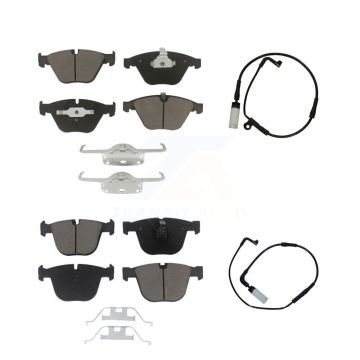 Front Rear Ceramic Disc Brake Pads And Wear Sensors Kit For BMW 550i 545i 645Ci KCW-100104