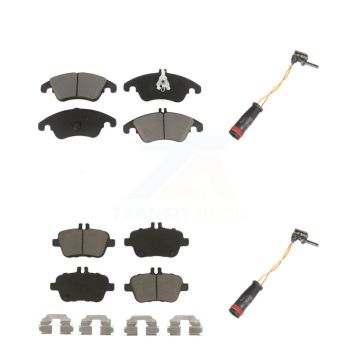 Front Rear Ceramic Disc Brake Pads And Wear Sensors Kit For Mercedes-Benz SLK350 KCW-100107