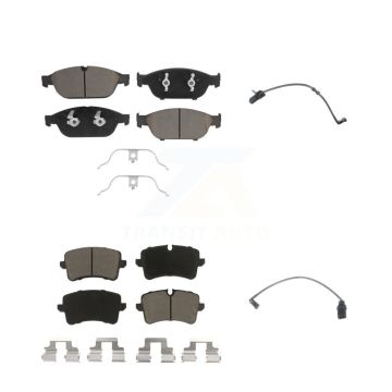 Front Rear Ceramic Disc Brake Pads And Wear Sensors Kit For Audi A6 Quattro A7 KCW-100109