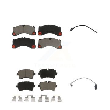 Front Rear Ceramic Disc Brake Pads And Wear Sensors Kit For 2017 Porsche Macan 2.0L KCW-100116