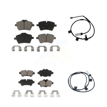 Front Rear Ceramic Disc Brake Pads And Wear Sensors Kit For Mini Cooper 1.6L KCW-100120
