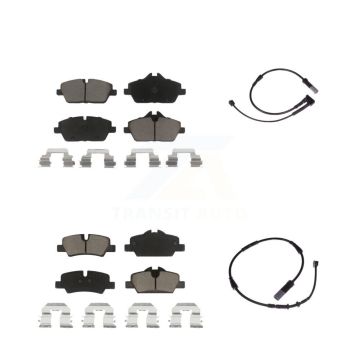 Front Rear Ceramic Disc Brake Pads And Wear Sensors Kit For Mini Cooper KCW-100124