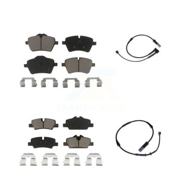 Front Rear Ceramic Disc Brake Pads And Wear Sensors Kit For Mini Cooper KCW-100126