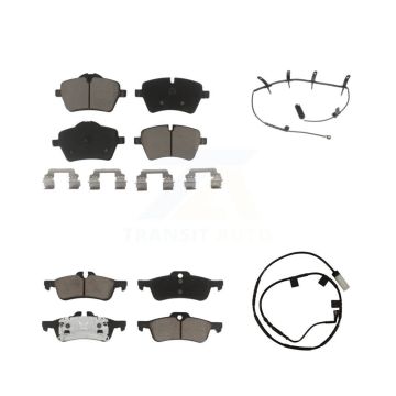 Front Rear Ceramic Disc Brake Pads And Wear Sensors Kit For 2006 Mini Cooper 1.6L KCW-100132
